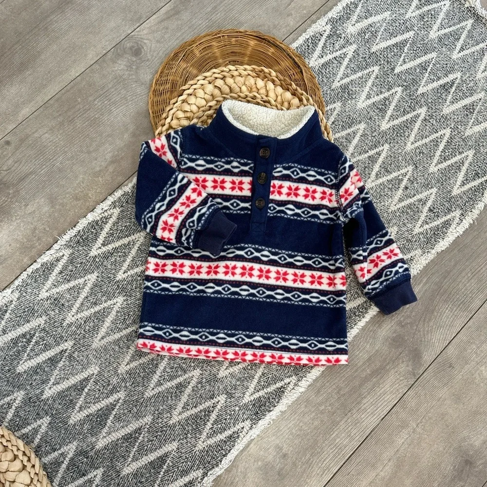 Carter's Baby Boy Winter Aztec Western Holiday Fleece Sweater Pullover 6 Months